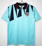 1992 Mens England Away lake blue Retro Soccer Jersey