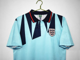 1992 Mens England Away lake blue Retro Soccer Jersey