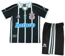 1999-00 Kids Corinthians away retro black Soccer Jersey