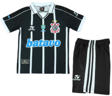 1999-00 Kids Corinthians away retro black Soccer Jersey