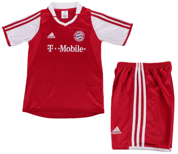 2003-04 Kids Bayern Munich retro home red soccer jersey