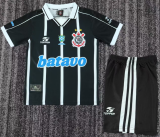 1999-00 Kids Corinthians away retro black Soccer Jersey