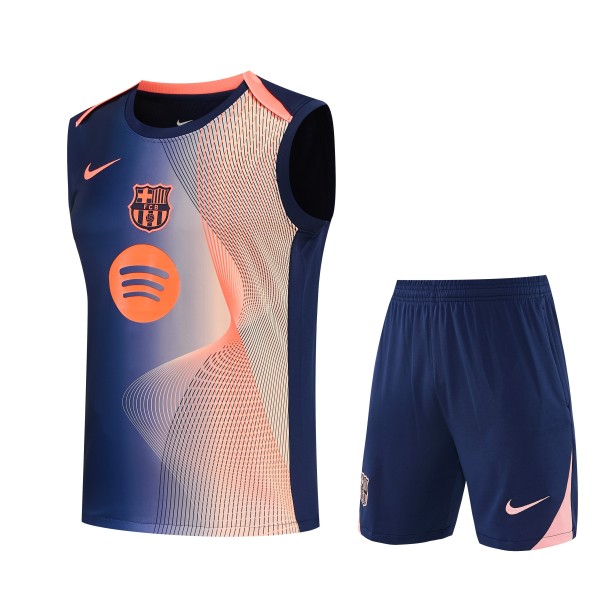 2026-27 Mens Barcelona royal blue vest Training Short Suit