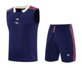 2025-26 Mens Arsenal royal blue vest Training Short Suit