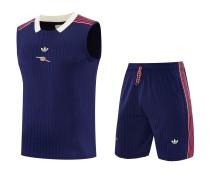 2025-26 Mens Arsenal royal blue vest Training Short Suit
