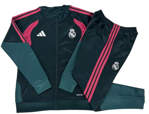 2026-27 Real Madrid dark green Kids Half Pull Tracksuit E26083#