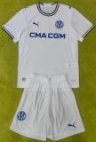 2026-27 Kids Marseille home white soccer jersey