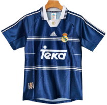 1998-99 Real Madrid Retro Away blue  Soccer Jersey