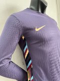 24-25 England Away Long Sleeve Player Version Soccer Jersey