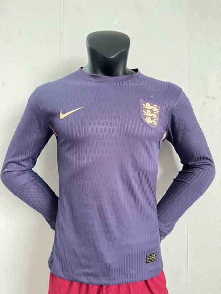 24-25 England Away Long Sleeve Player Version Soccer Jersey