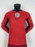 24-25 England Away Long Sleeve Player Version Soccer Jersey