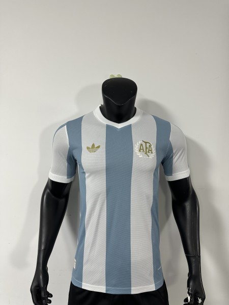 1974 Argentina Home Short Sleeve 50th Anniversary Edition Soccer Jersey