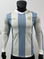 1974 Argentina Home Long Sleeve 50th Anniversary Edition Soccer Jersey
