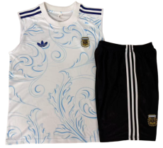 2026-27 Mens  Argentina White vest Training Short Suit