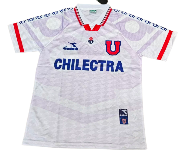 1996 Mens Universidad de Chile away white Retro soccer Jersey