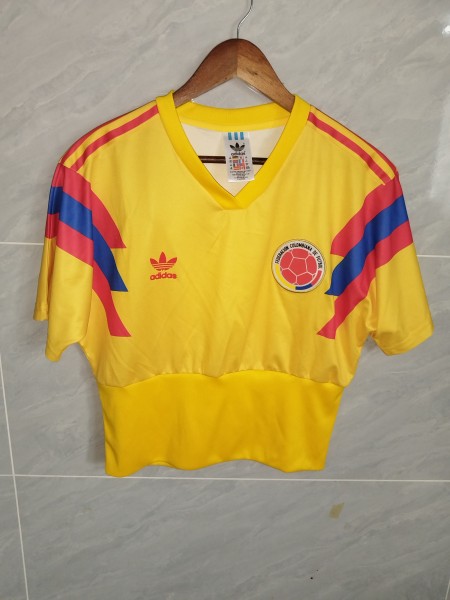 1990 Colombia Women Home Short Sleeve Retro Fan Soccer Jersey