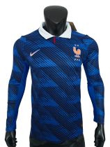2026-27 Mens France home Long Sleeve Player Version Soccer Jersey