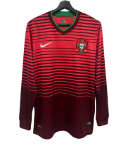 2014 Mens Retro Portugal  home red  Long sleeve Jersey