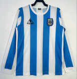 1986 Argentina home Retro  Long Sleeve Soccer Jersey