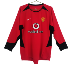 2002-04 Manchester United Home Long Sleeve Retro Soccer Jersey