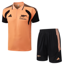 2026-27 Mens Arsenal Orange Polo Training Short Suit C2629#