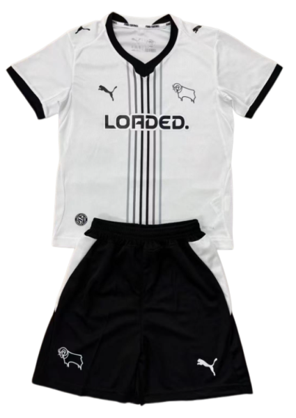 2026-27 Kids Derby County home white soccer jersey