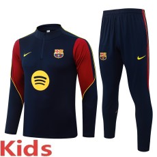 2026-27 Kids Barcelona Royal Blue Half Pull Training Suit E26126#