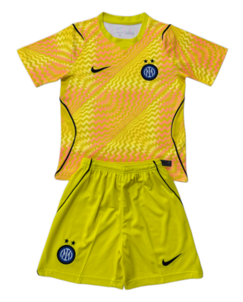 2026-27 Kids Inter Milan Goalkeeper Yellow Soccer Jersey