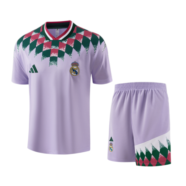 Real Madrid Light Purple Retro Training Short Suit