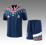 Real Madrid Royal Blue Retro Training Short Suit
