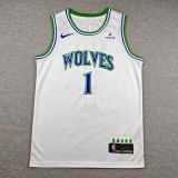 2027 TIMBERWOLVES BALL #1 White Top Quality Hot Pressing NBA Jersey