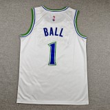 2027 TIMBERWOLVES BALL #1 White Top Quality Hot Pressing NBA Jersey