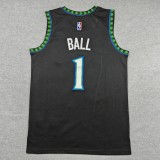 2027 TIMBERWOLVES BALL #1 Black Top Quality Hot Pressing NBA Jersey