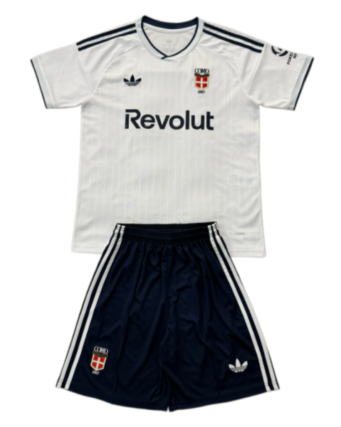 2026-27 Kids Como Away White Soccer Jersey