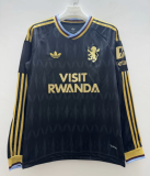 2026-27 Mens Aston Villa Away Black Long Sleeve Soccer Jersey