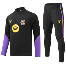 2026-27 Mens Barcelona Black Half Pull Training Suit (半拉链)