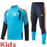 2026-27 Kids Spain Lake Blue Half Pull Training Suit(have two star ⭐⭐)