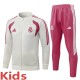 2026-27 Kids Real Madrid Beige Long Pull Training Suit E26131#