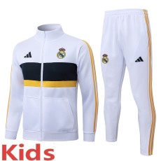 2026-27 Kids Real Madrid White Long Pull Training Suit E26132#