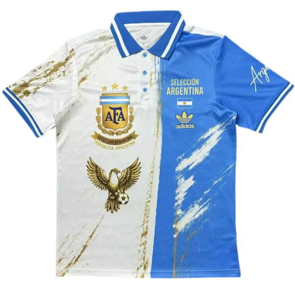 2026-27 Argentina White Blue Polo Special Edition Fans Soccer Jersey