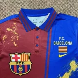 2026-27 Barcelona Special Edition Polo Red Blue Fans Soccer Jersey