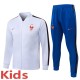 2026-27 Kids France White Long Pull Training Suit E26133#