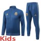 2026-27 Kids Argentina Grey Blue Long Pull Training Suit  E26142#