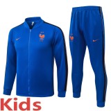 2026-27 Kids France Blue Long Pull Training Suit E26175#