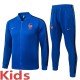 2026-27 Kids France Blue Long Pull Training Suit E26175#