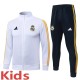 2026-27 Kids Real Madrid White Long Pull Training Suit E26148#