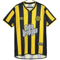 2002 Mens Atletico Penarol home Retro yellow black soccer jersey