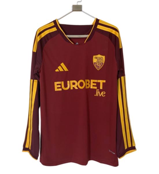 2026-27 Mens Roma Home Red Long Sleeve Soccer Jersey