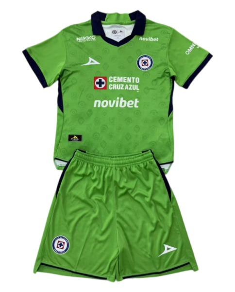 2026-27 Kids Cruz Azul Green Goalkeeper Soccer Jersey