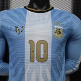 2026-27 Argentina Messi #10 Farewell Match Long Sleeve Player Version Soccer Jersey (签名版)